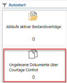 Dashboard ungelesene Dokumente Courtage Control